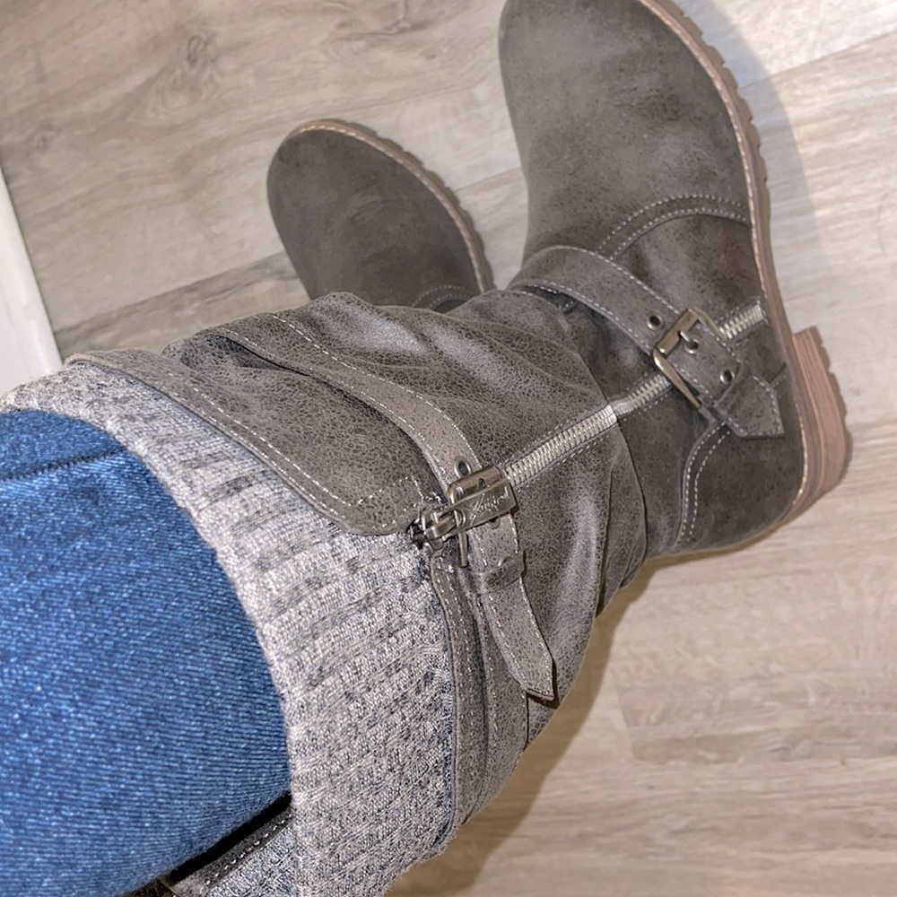 XAppeal Boots - Calf length, Grey, Size 8.5
